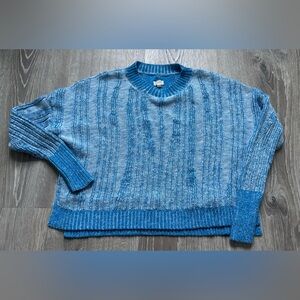 Pilcro by Anthropology Sky-Blue Ribbed Knit Sweater size XS